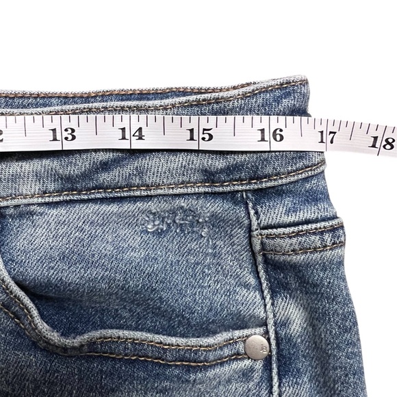 Judy Blue Mid Rise Distressed Released Hem Boot Cut Jeans - Picture 11 of 11